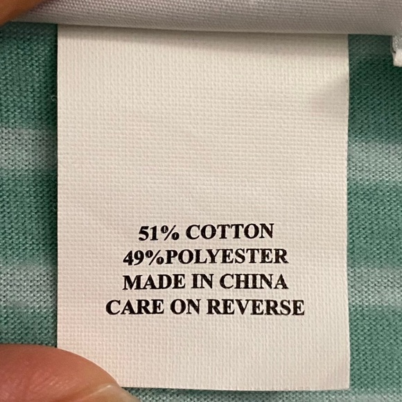 Hot Cotton Woman Mint Green Striped 3/4 Sleeve Tee Shirt Plus Size 2X - Picture 4 of 16